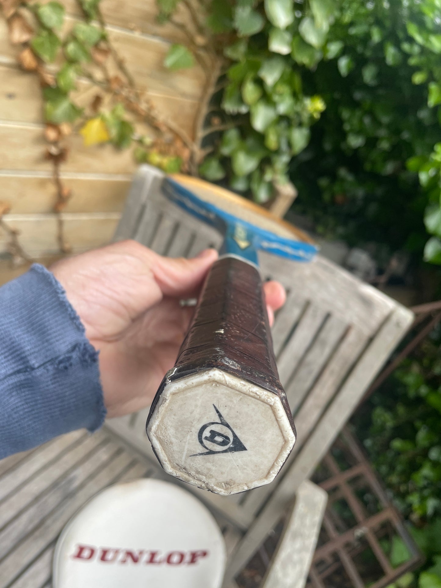 Vintage Dunlop Matchpoint Tennis Racket Medium – Blue & White with Original Zipped cover– Made in England