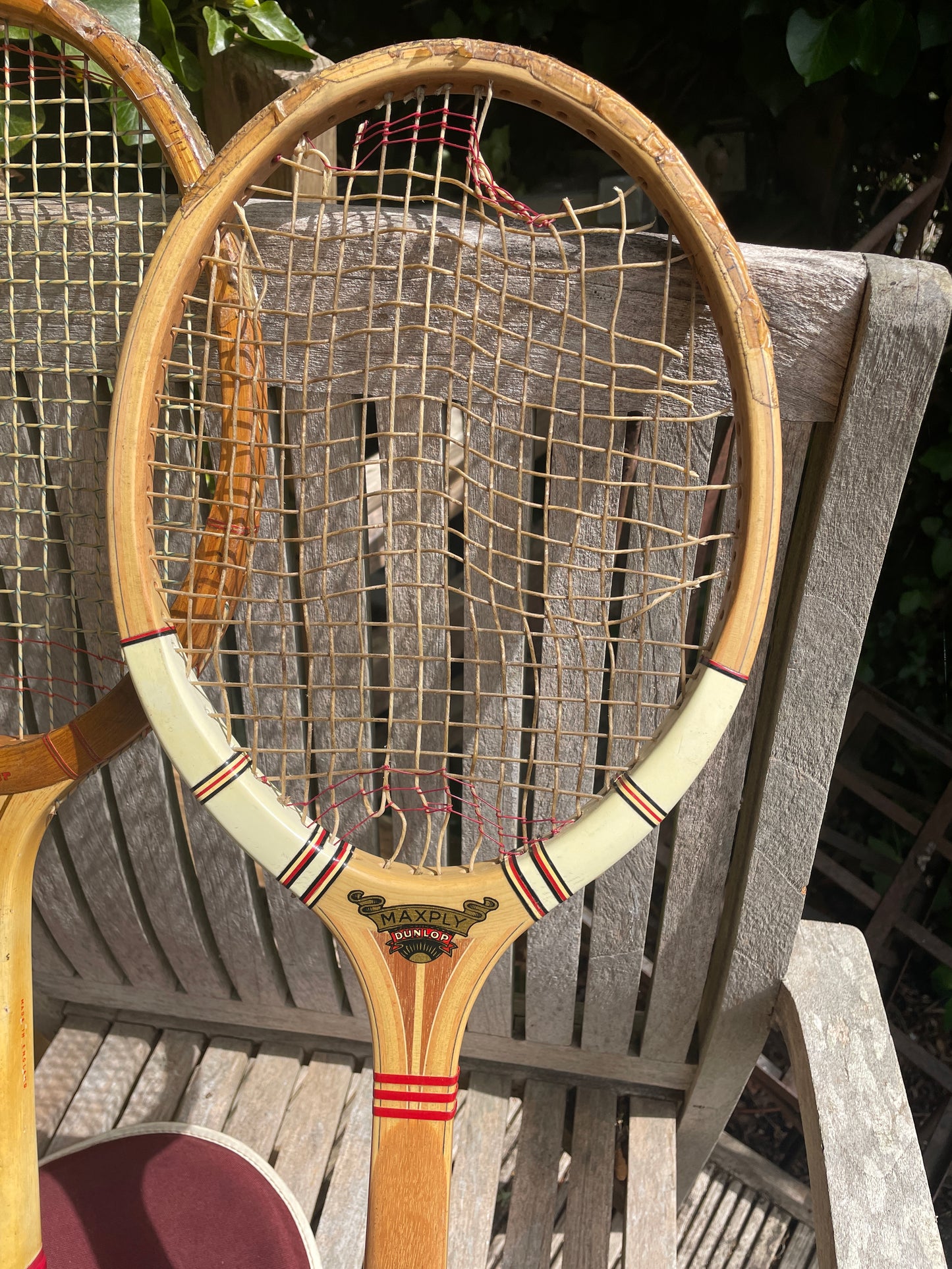 2 Vintage Wooden Tennis Rackets – Dunlop Maxply & Slazenger Demon – Collectible Display Pair