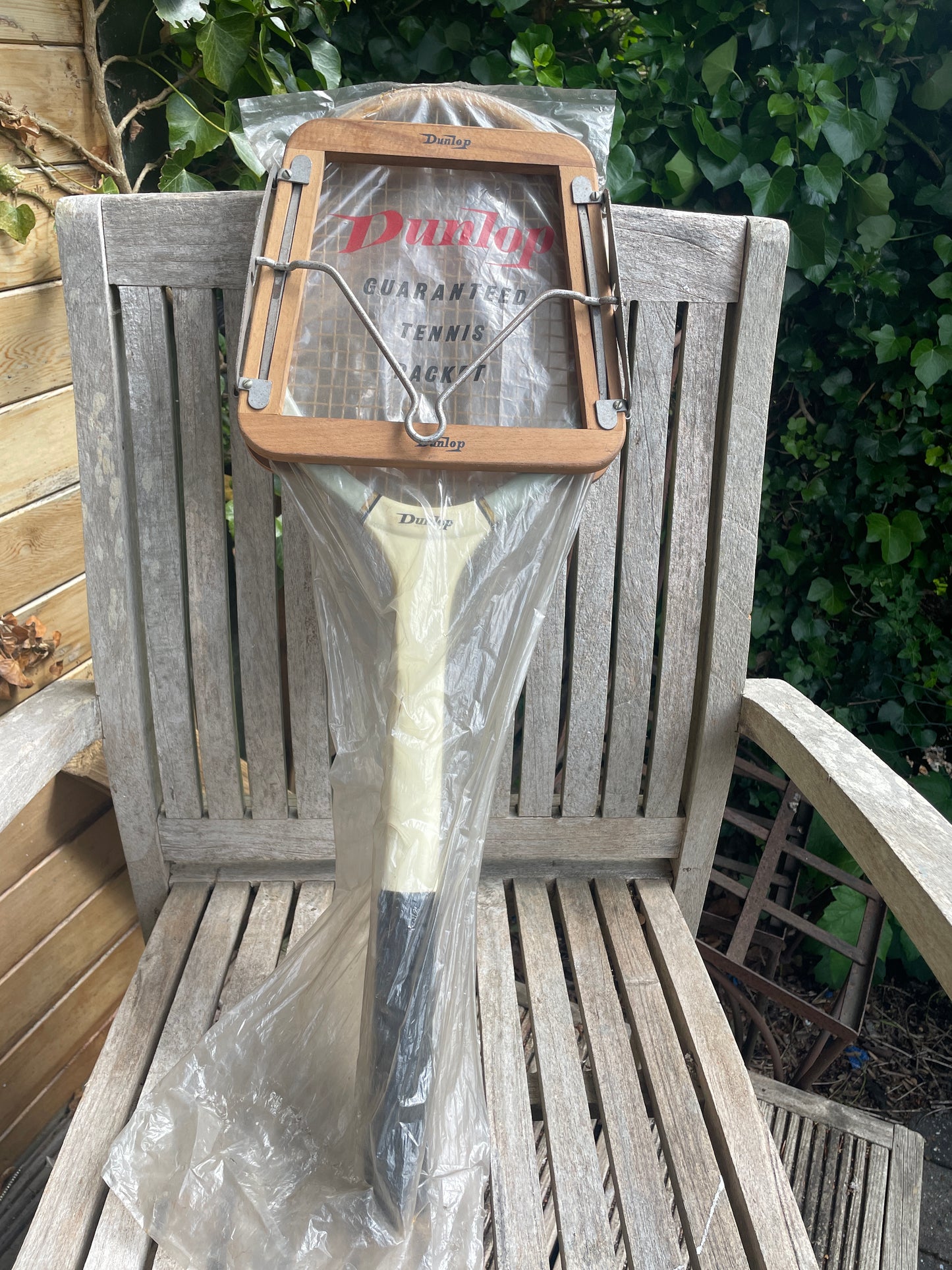 Vintage Dunlop White Flash Tennis Racket – Light/Medium – Original Grip, Strings, clamp and Bag