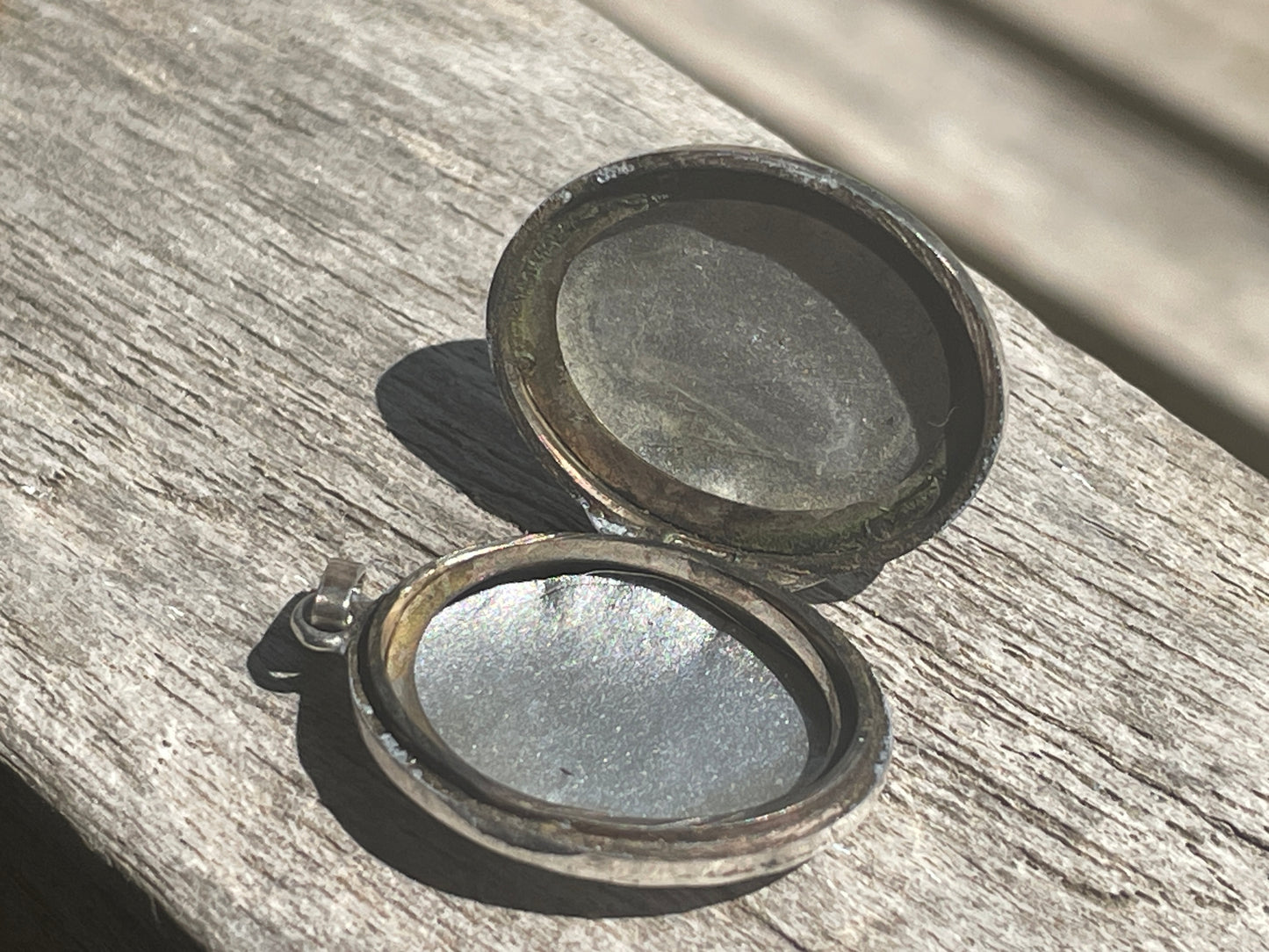 Vintage Oval Silver Floral Locket | Engraved Photo Pendant | Stamped "Silver" | Mid-Century Keepsake