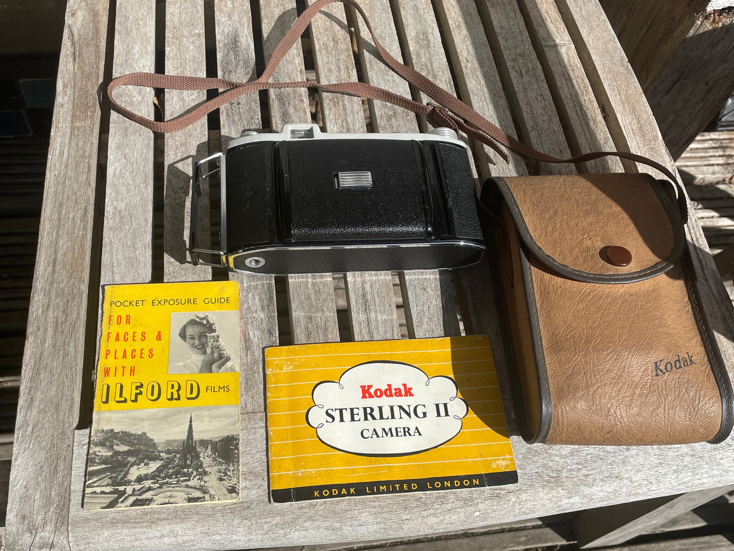 Vintage Kodak Sterling II Folding Camera – 1950s Medium Format with Case & Manuals