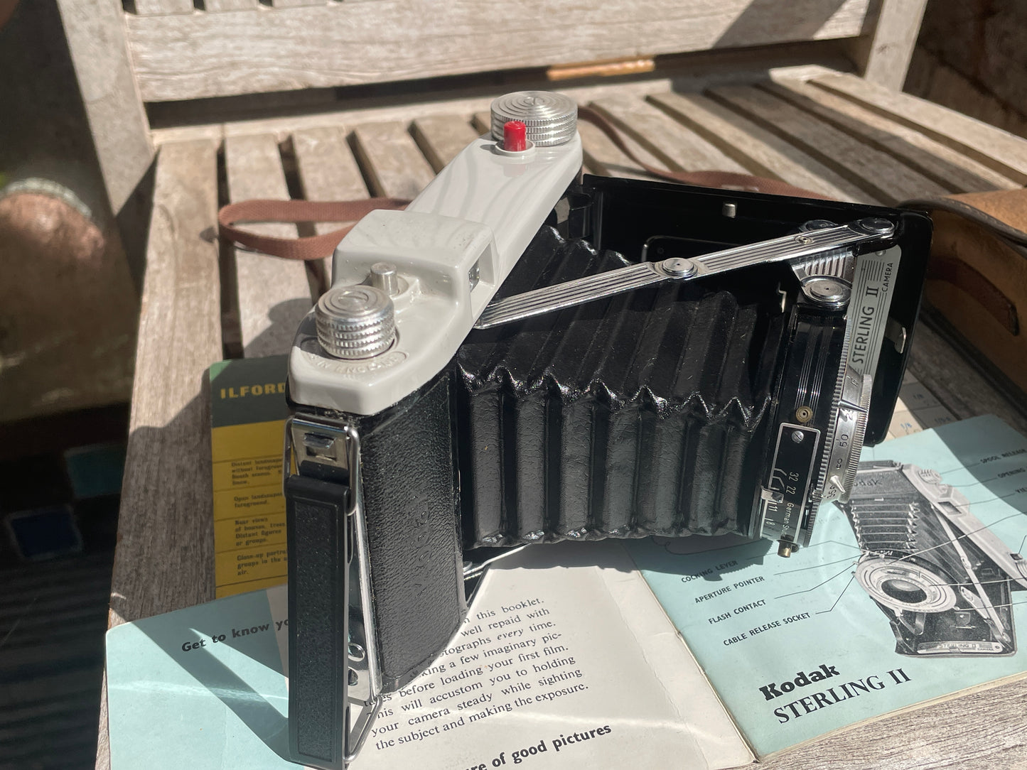 Vintage Kodak Sterling II Folding Camera – 1950s Medium Format with Case & Manuals