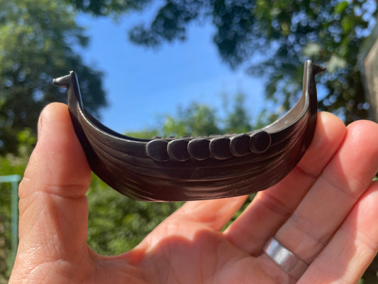 Vintage Just Andersen Viking Ship – Danish Cast Metal Longboat Dish, Model 1109