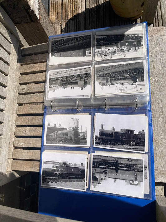 Vintage Steam Train Photographs – 100 x Original B&W British Locomotive Prints – c.1950s Railways