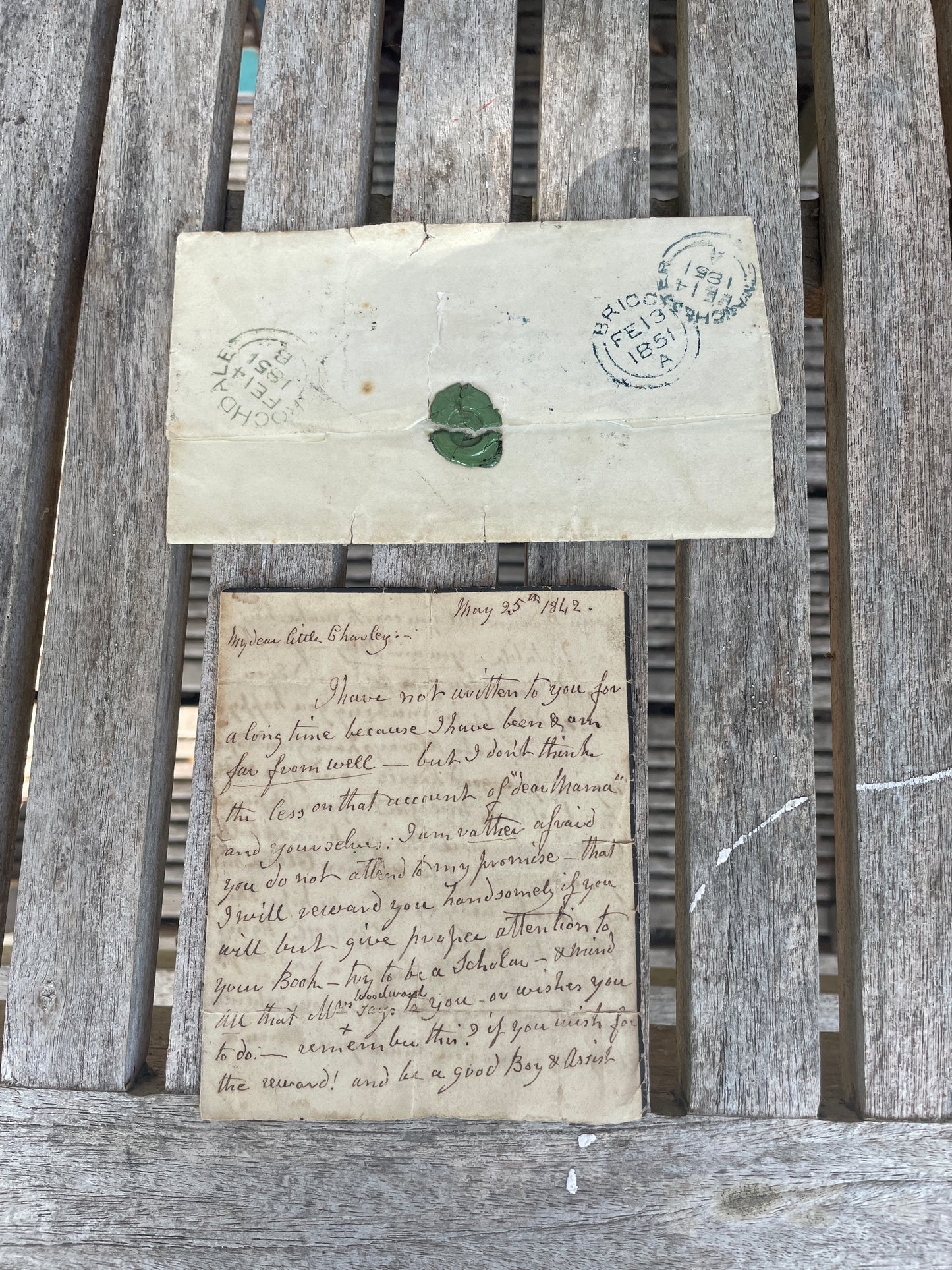 Antique 1851 Valentine Letter with Penny Red Stamp & Cupid’s Pocket Book – Victorian Love Token