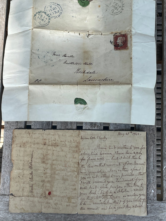 Antique 1851 Valentine Letter with Penny Red Stamp & Cupid’s Pocket Book – Victorian Love Token