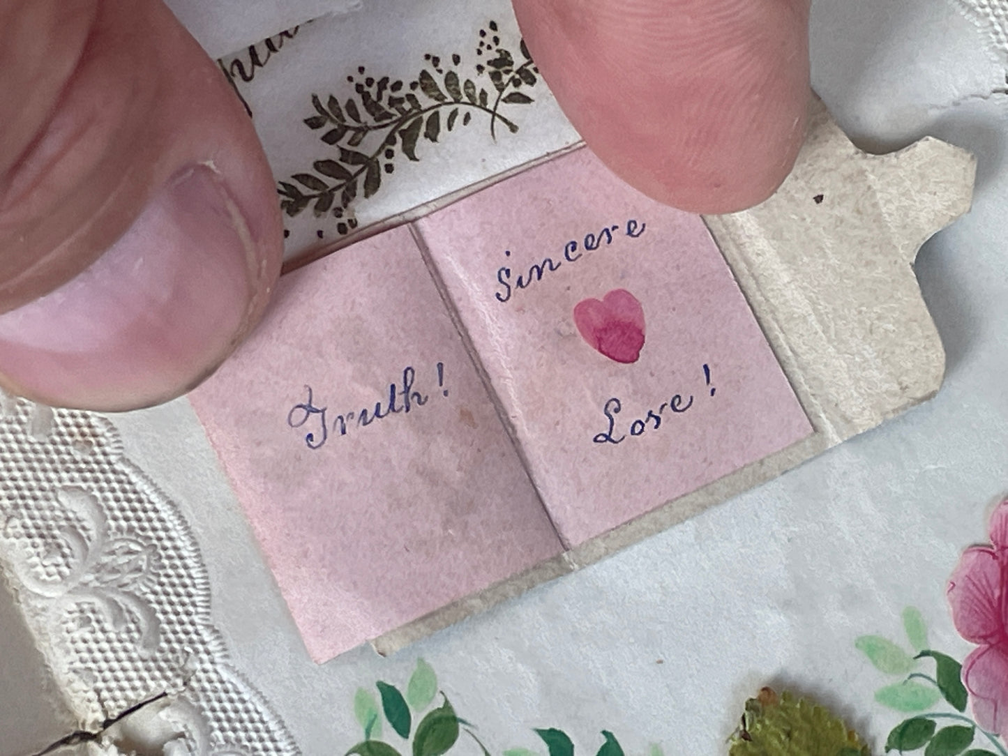 Antique 1851 Valentine Letter with Penny Red Stamp & Cupid’s Pocket Book – Victorian Love Token