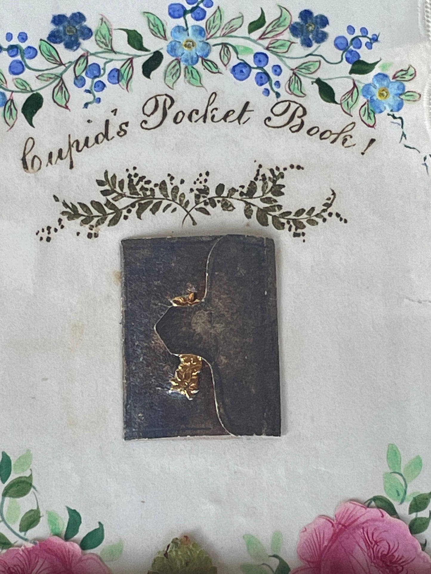 Antique 1851 Valentine Letter with Penny Red Stamp & Cupid’s Pocket Book – Victorian Love Token