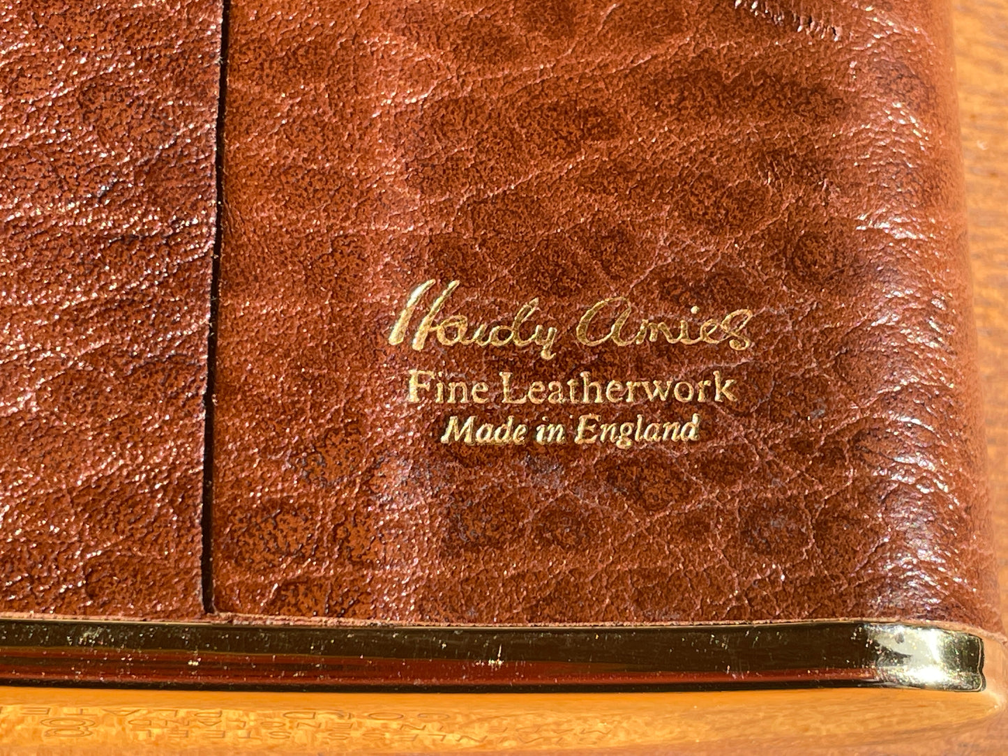 Vintage Hardy Amies Gold Plated Leather Hip Flask – 6oz – Made in England – Fine Gentleman's Gift