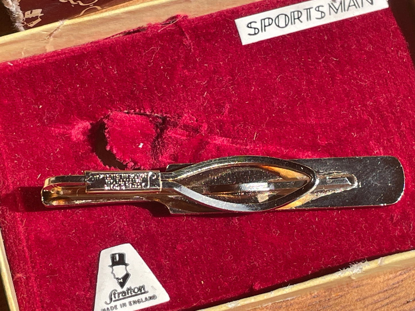 1950s Stratton Cricket Bat Tie Clip – Vintage Sportsman Gift in Box