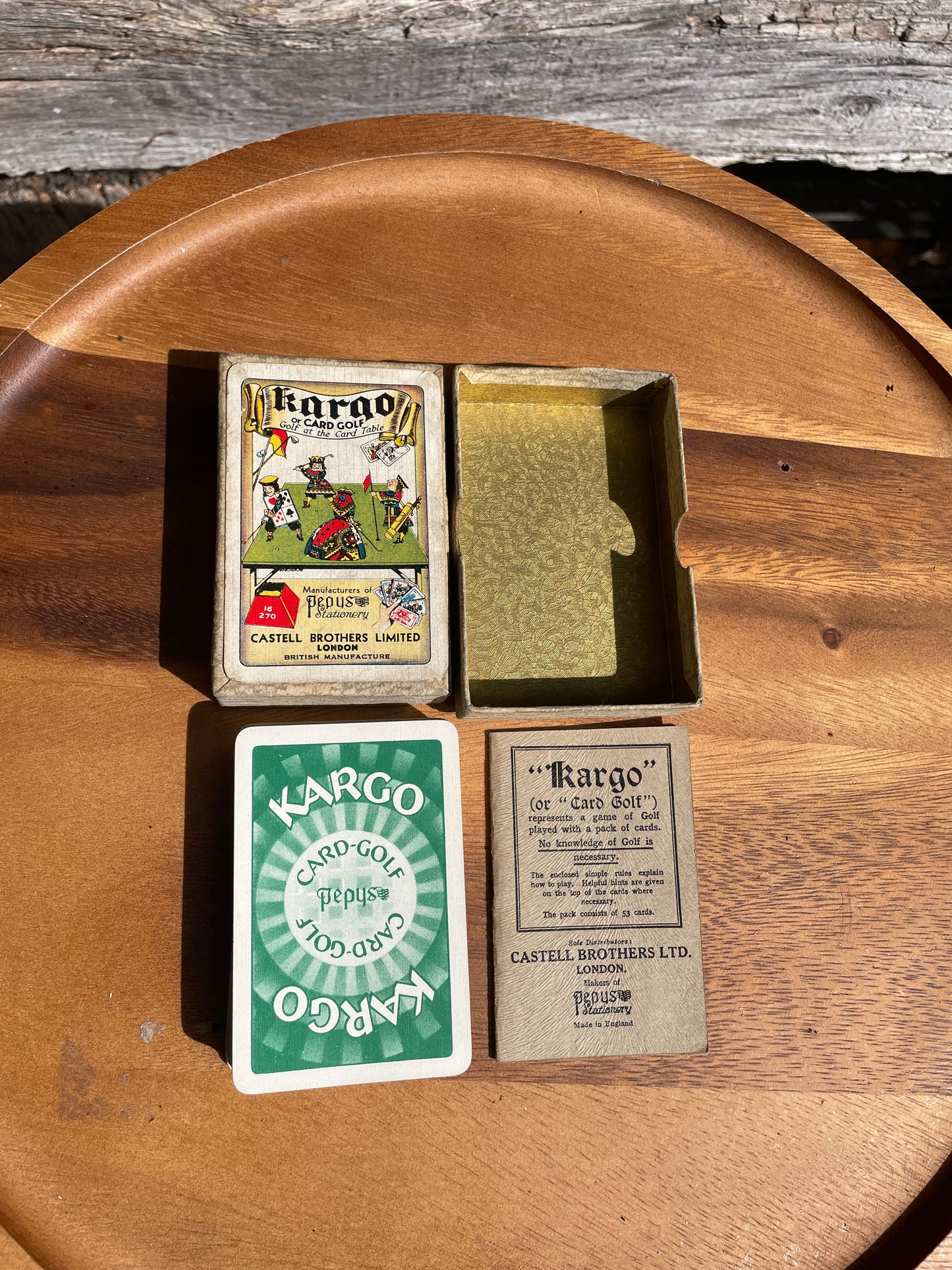Vintage 1930s Kargo Card Golf Game by Castell Brothers Ltd, Made in England