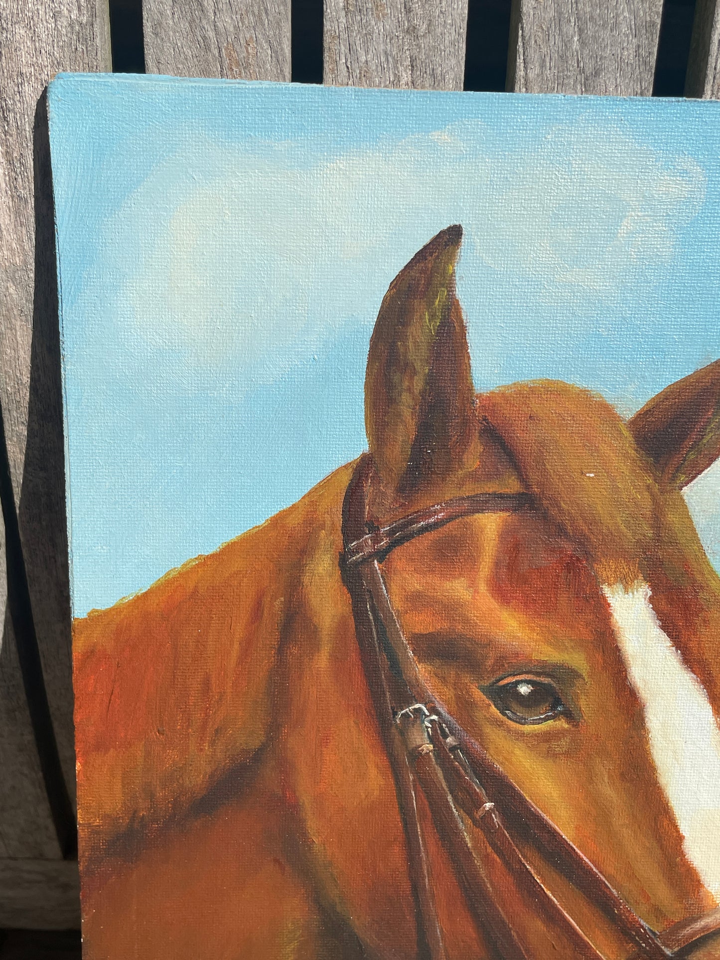 Original Horse Portrait Oil Painting by Gordon Mills Equestrian Wall Art