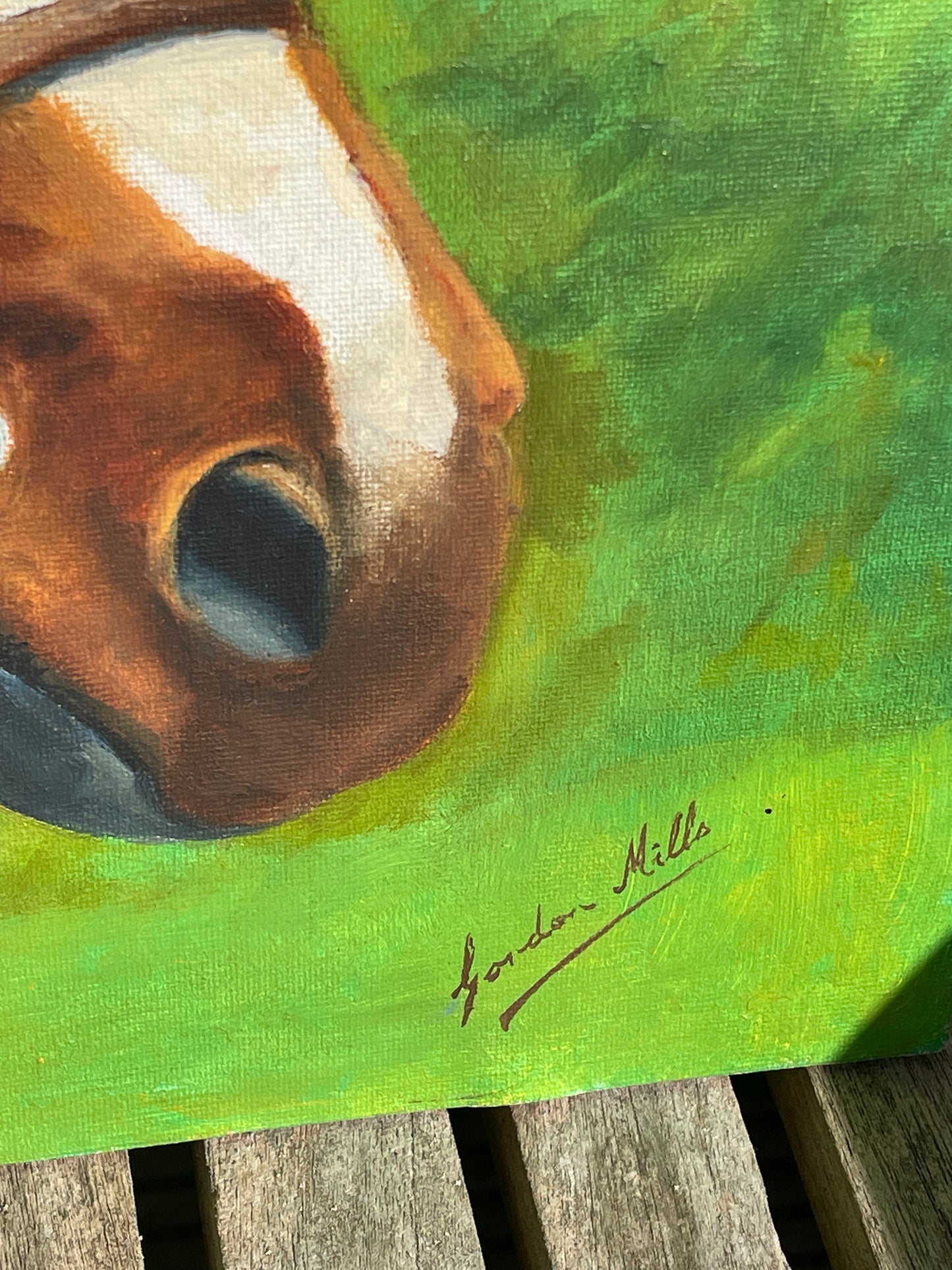 Original Horse Portrait Oil Painting by Gordon Mills Equestrian Wall Art