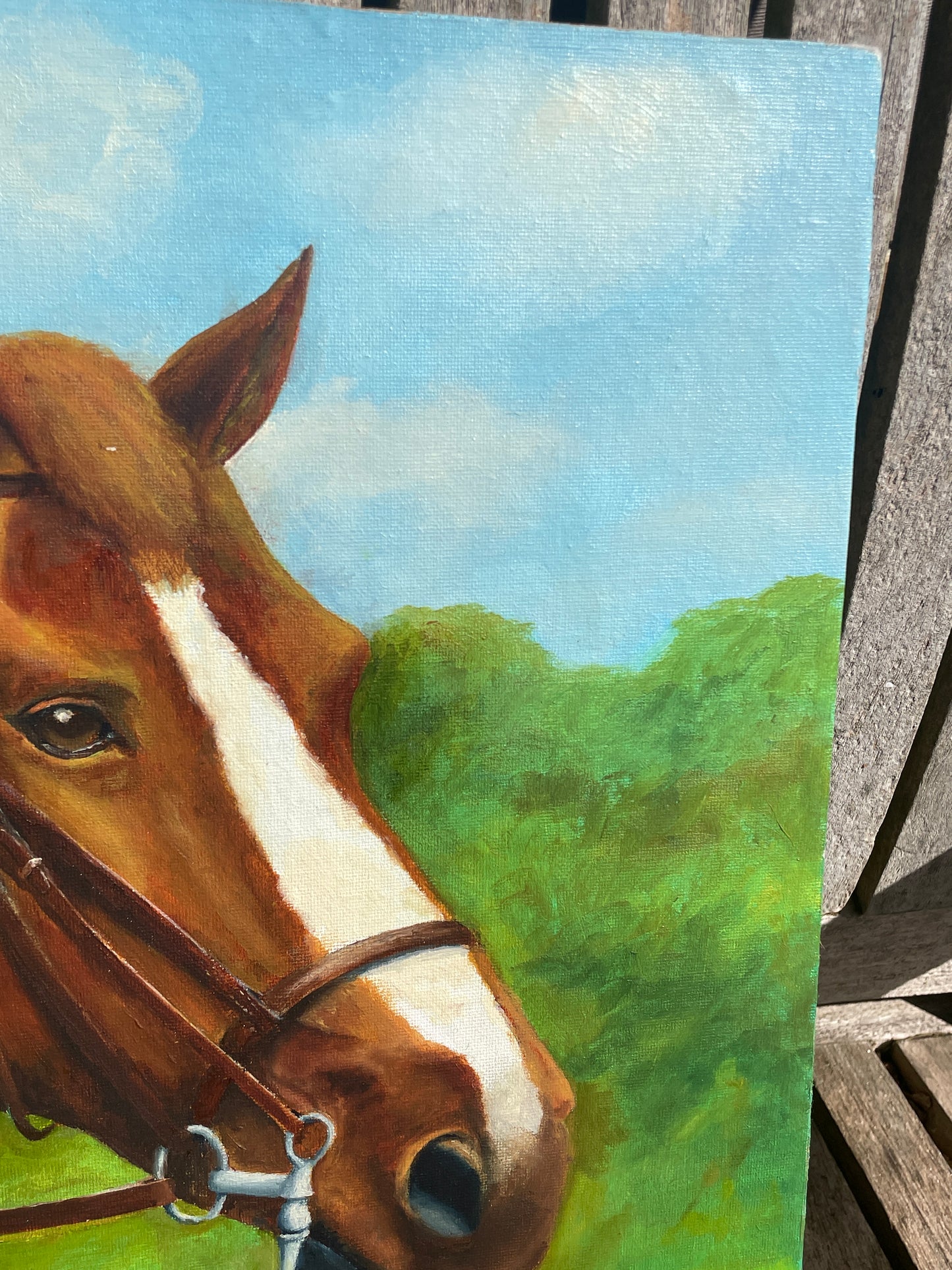 Original Horse Portrait Oil Painting by Gordon Mills Equestrian Wall Art