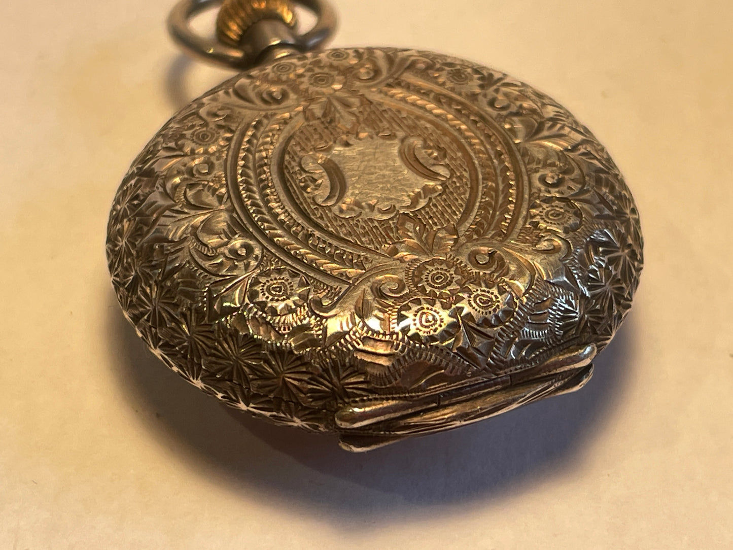 Stirling silver ladies enamel faced fob watch