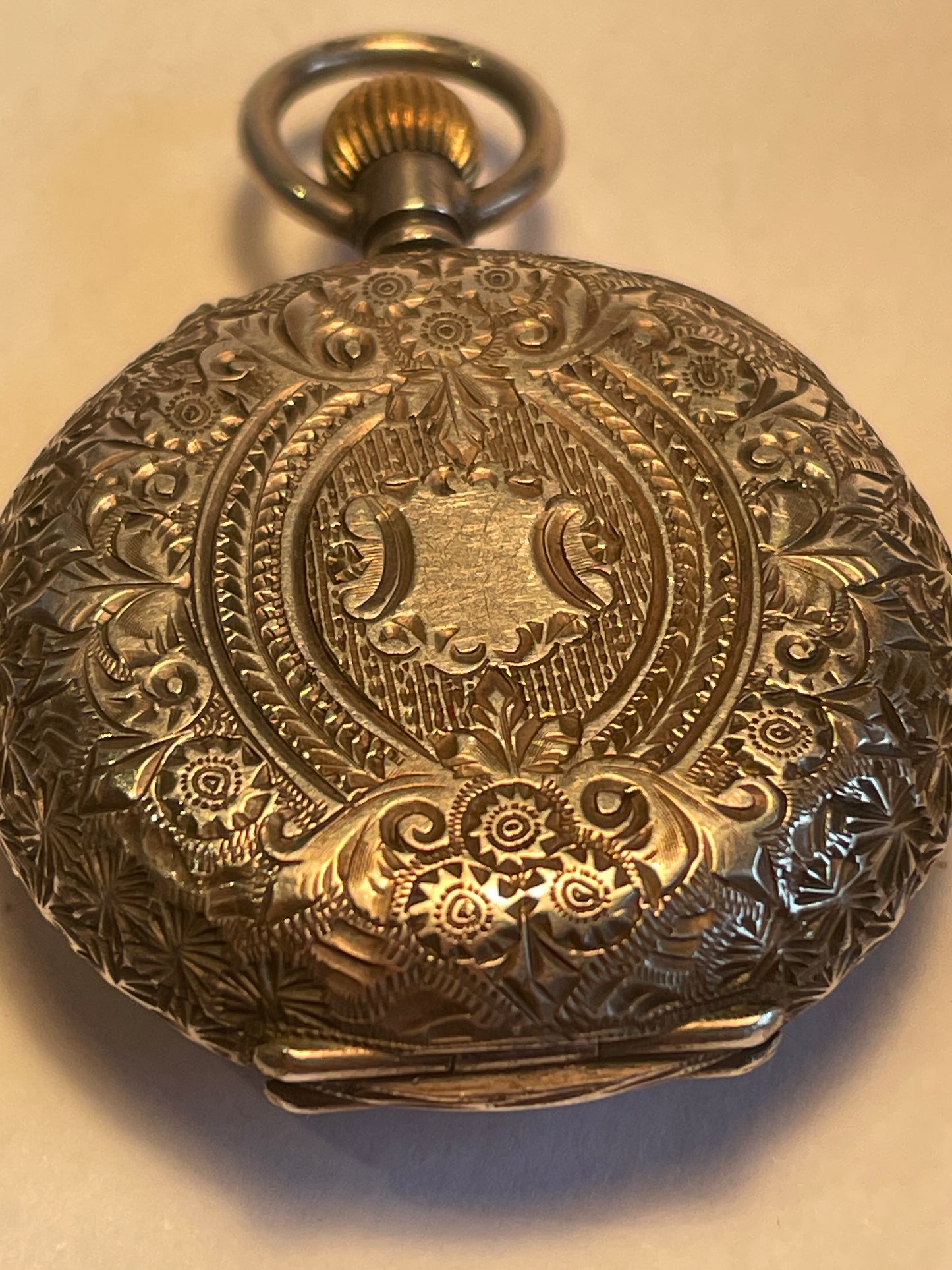 Stirling silver ladies enamel faced fob watch