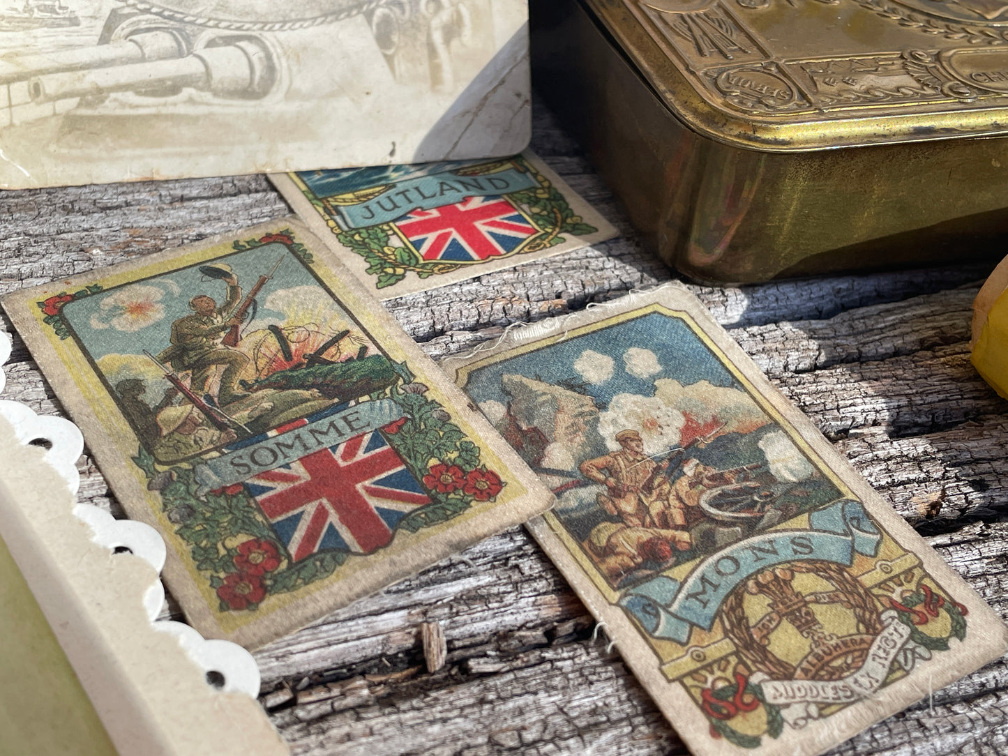 Rare WW1 1914 Princess Mary Christmas Tin with large contents collection