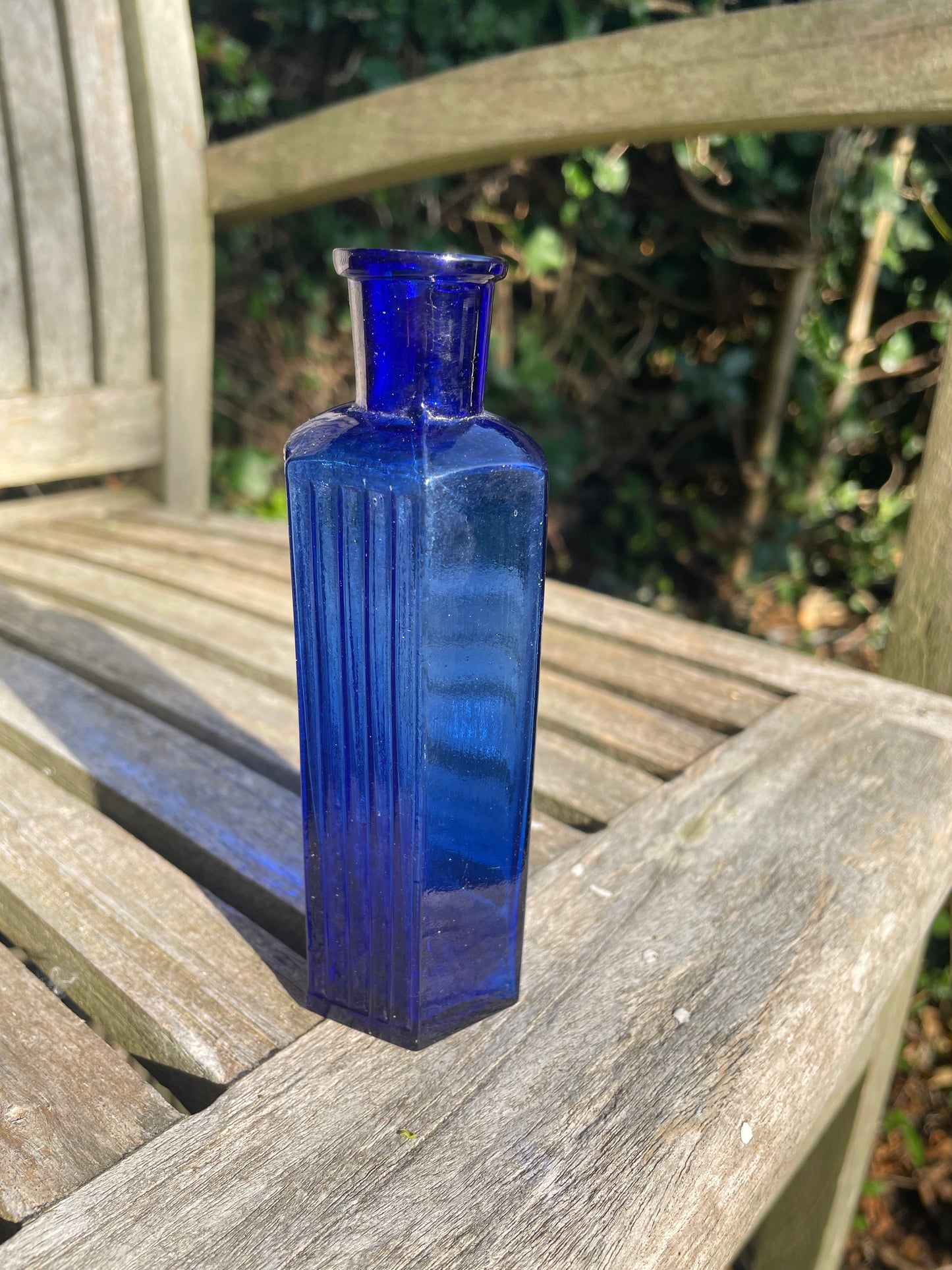 Victorian cobalt blue hexagonal 'Not To Be Taken' Poison Bottle c1890's