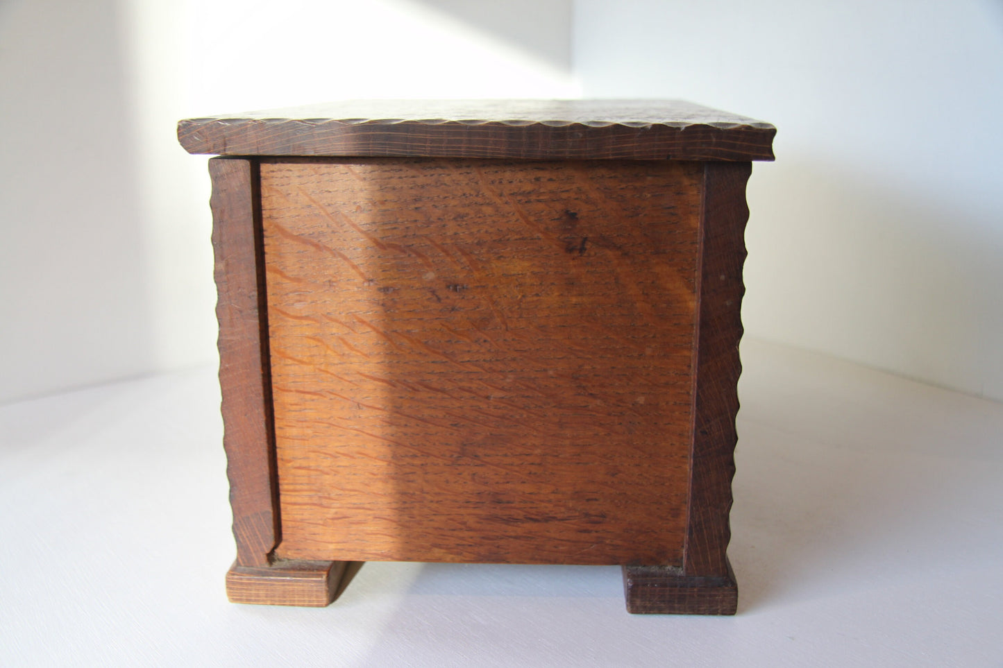 Gothic style oak jewellery box