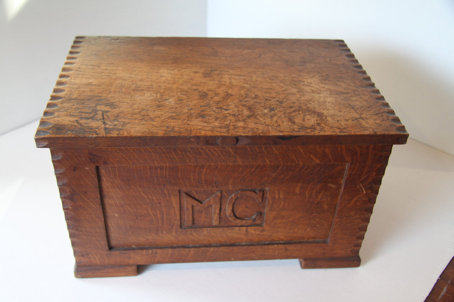 Gothic style oak jewellery box