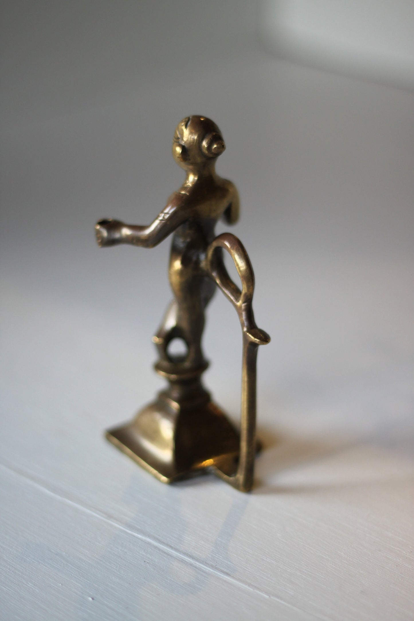 Cast Brass figure for holding incense sticks 12.5cm tall