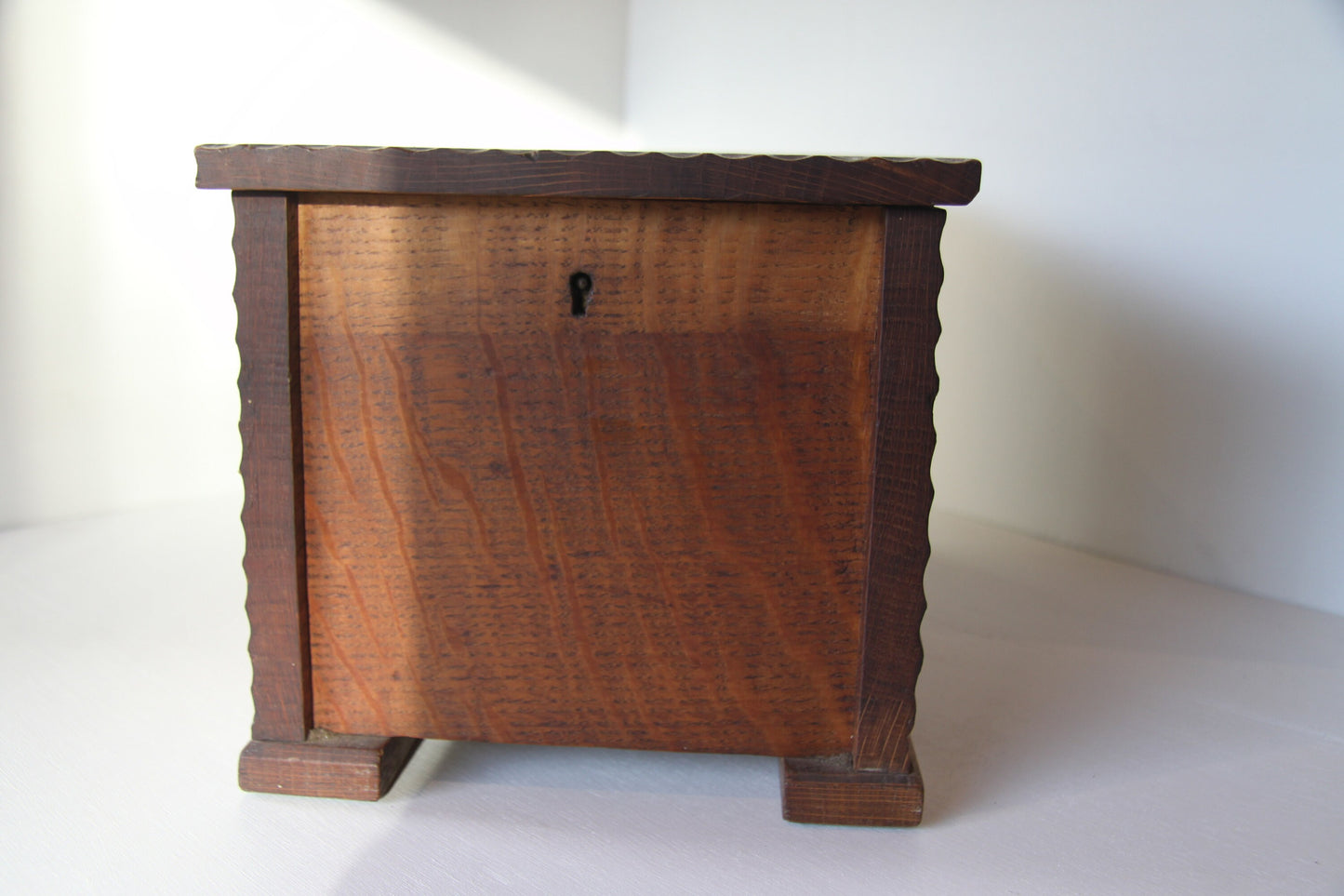 Gothic style oak jewellery box