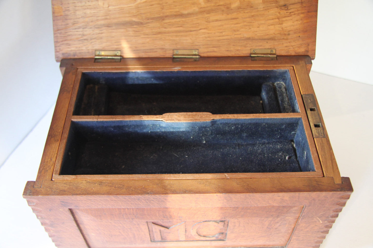 Gothic style oak jewellery box
