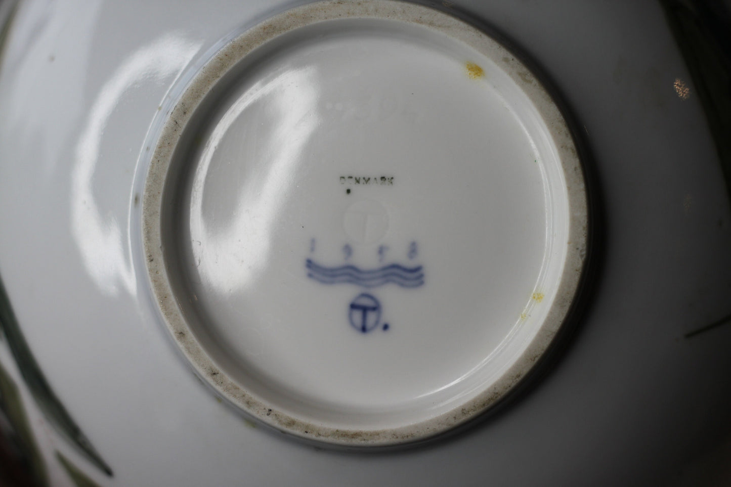 A Royal Copenhagen, Danish Porcelain Footed Bowl, Hand Painted With Stylised Birds, Dated 1958 to The Base, 12cm High x 23cm in Diameter