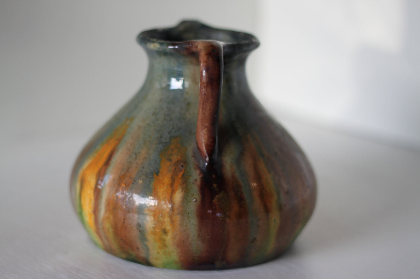 A One Off Two Handled Art Pottery Vase 13.5 cm tall