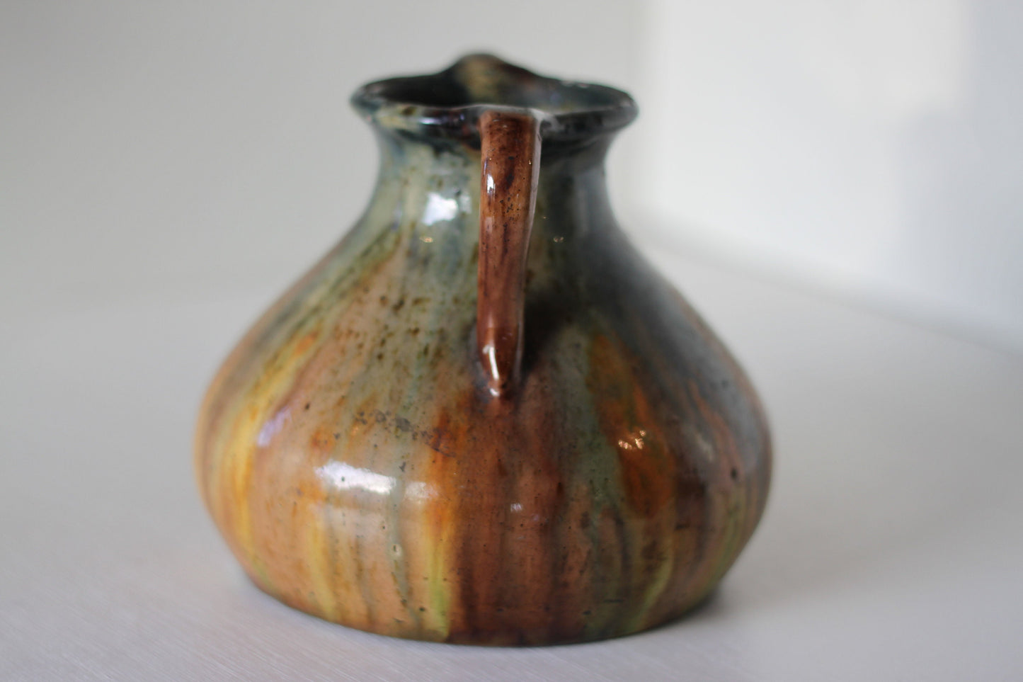 A One Off Two Handled Art Pottery Vase 13.5 cm tall