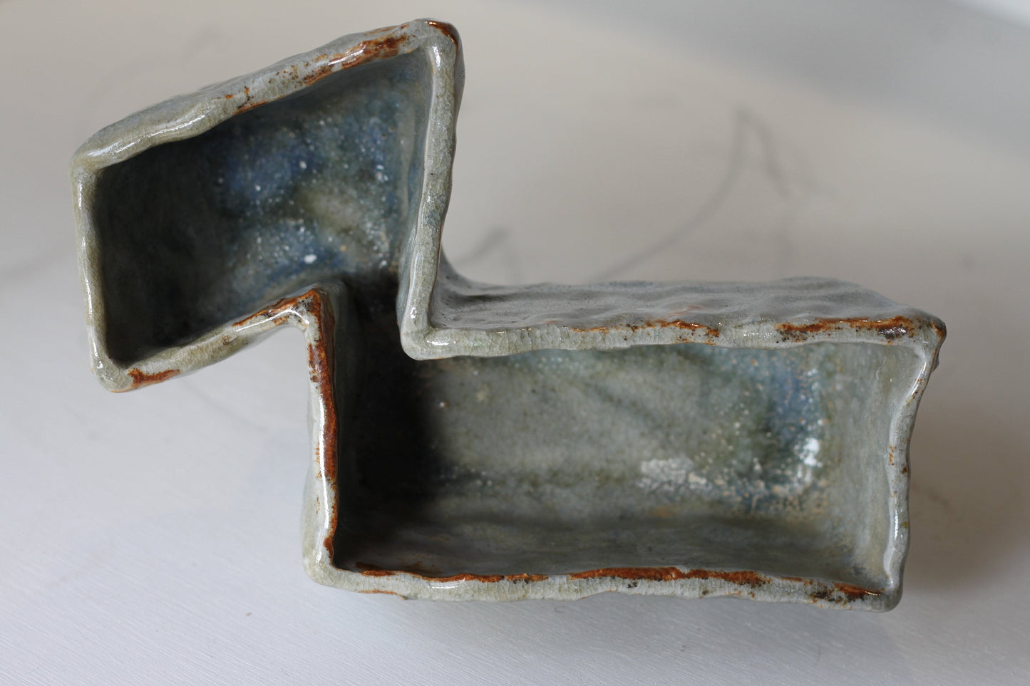 A 100% Unique Japanese Abstract Studio Pottery Slip Dish
