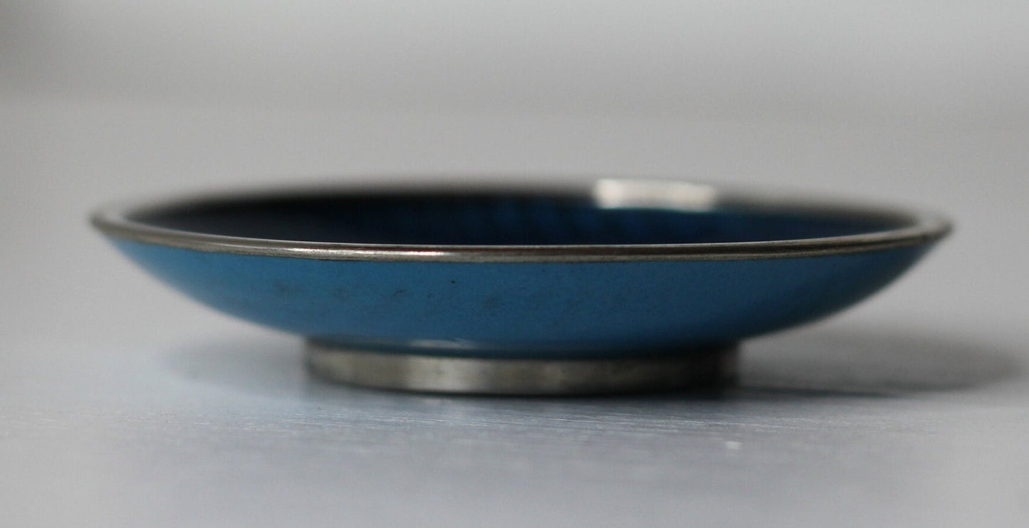 A Vintage Engine turned enamel pin dish