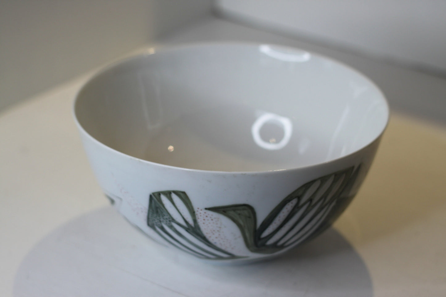 A Royal Copenhagen, Danish Porcelain Footed Bowl, Hand Painted With Stylised Birds, Dated 1958 to The Base, 12cm High x 23cm in Diameter