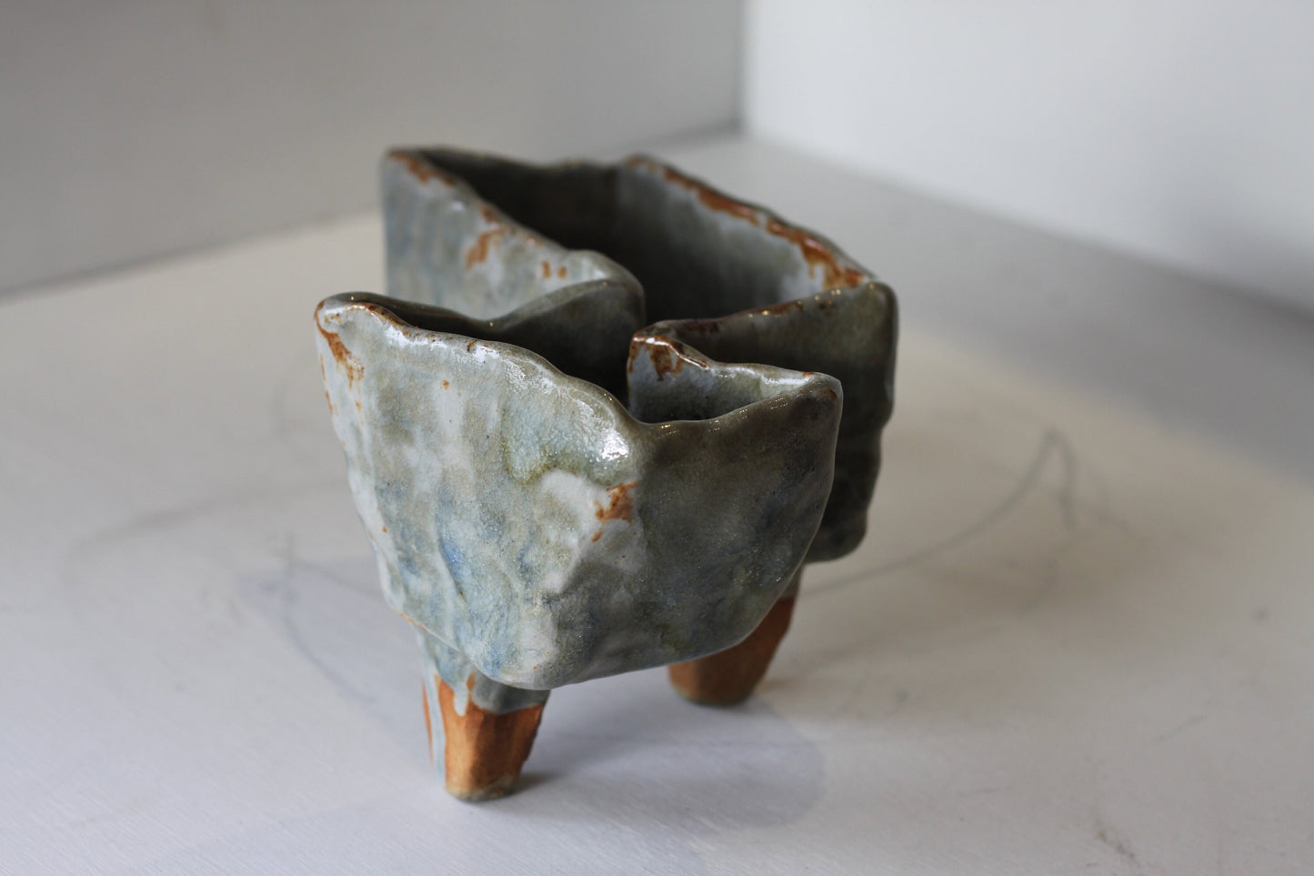 A 100% Unique Japanese Abstract Studio Pottery Slip Dish