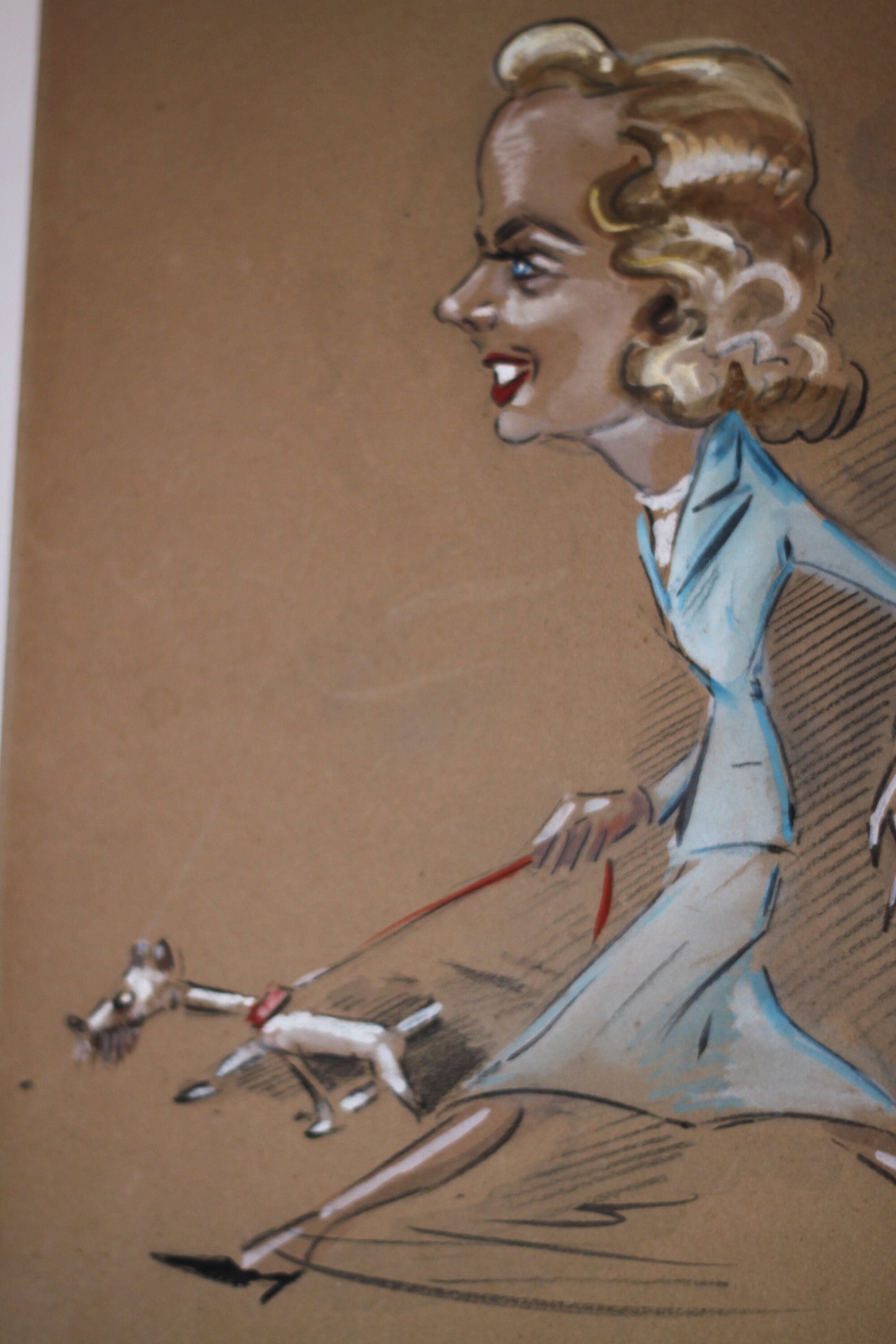 An original Painting on Card Attributed to G. Giuliani- Italian -1949 - Painted in Genoa Italy