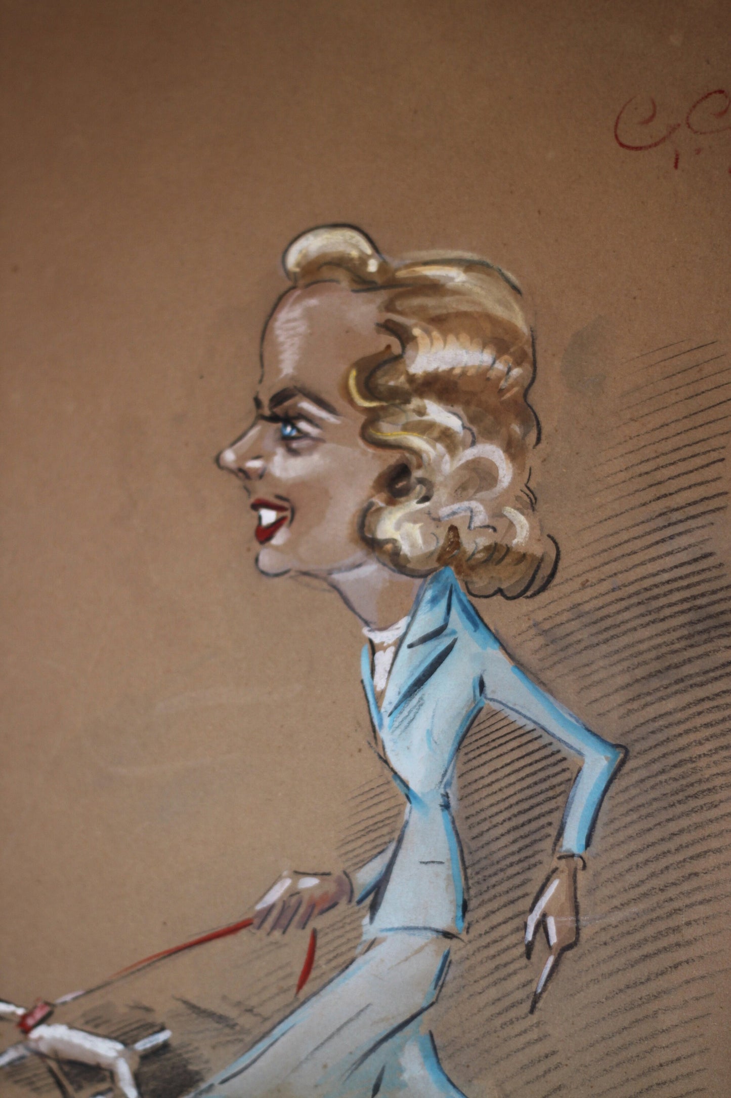 An original Painting on Card Attributed to G. Giuliani- Italian -1949 - Painted in Genoa Italy