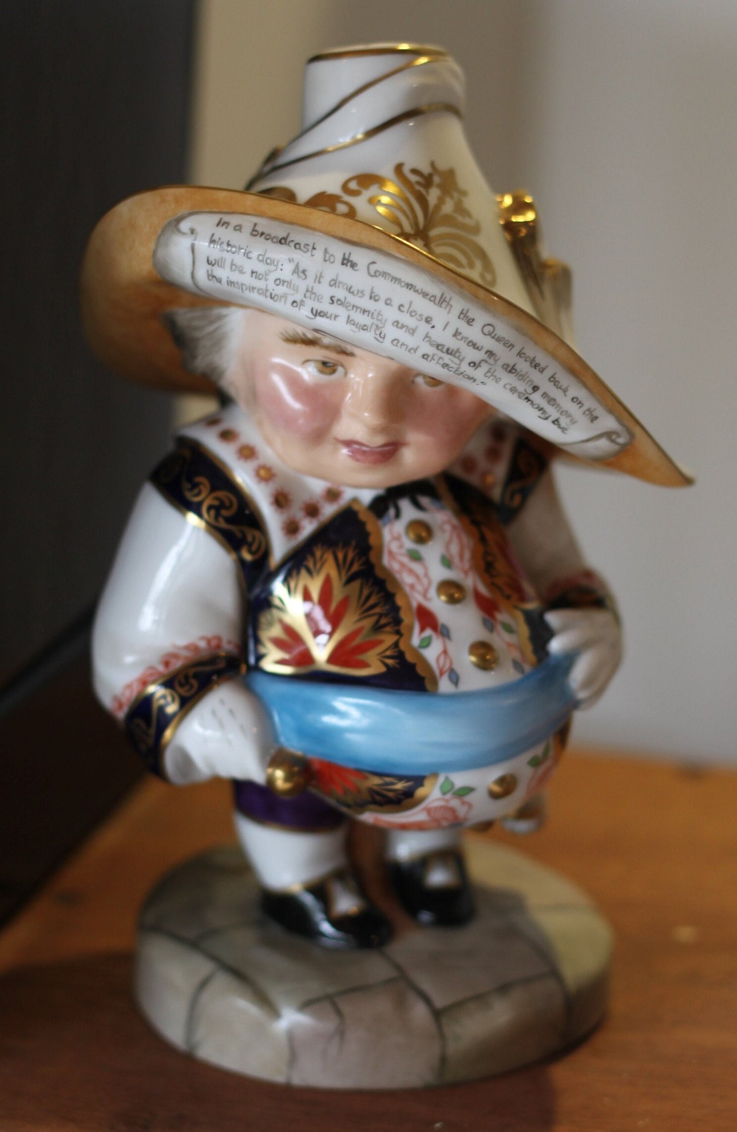 Two limited Edition 6 of 50 Boxed Royal Crown Derby Coronation Tall and Low dwarfs