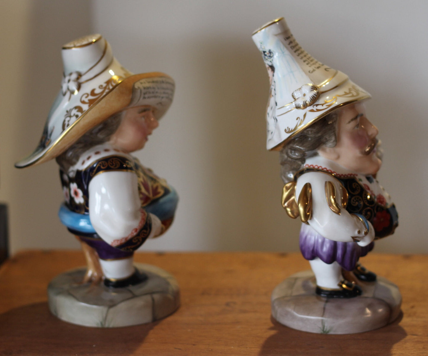 Two limited Edition 6 of 50 Boxed Royal Crown Derby Coronation Tall and Low dwarfs