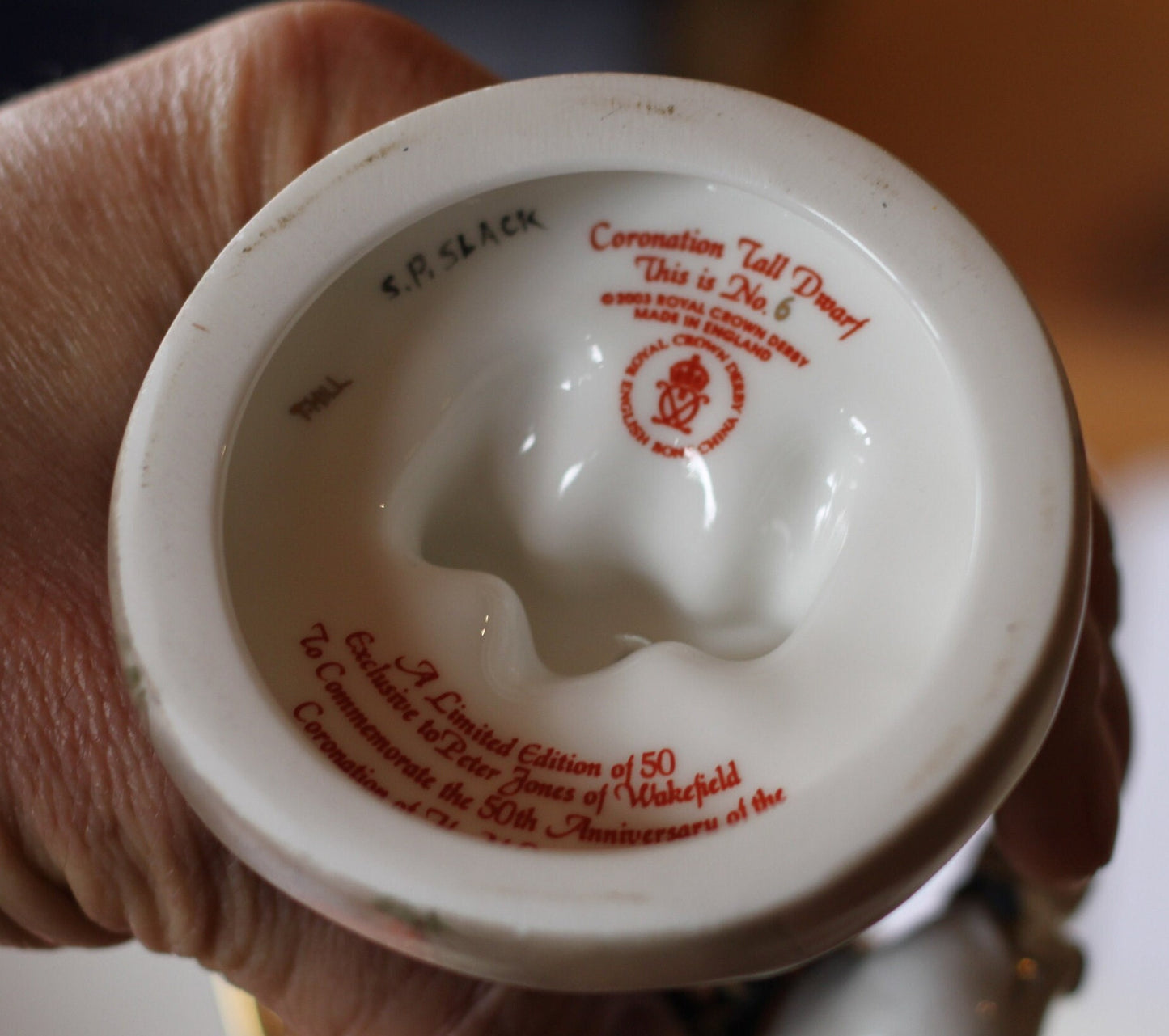 Two limited Edition 6 of 50 Boxed Royal Crown Derby Coronation Tall and Low dwarfs