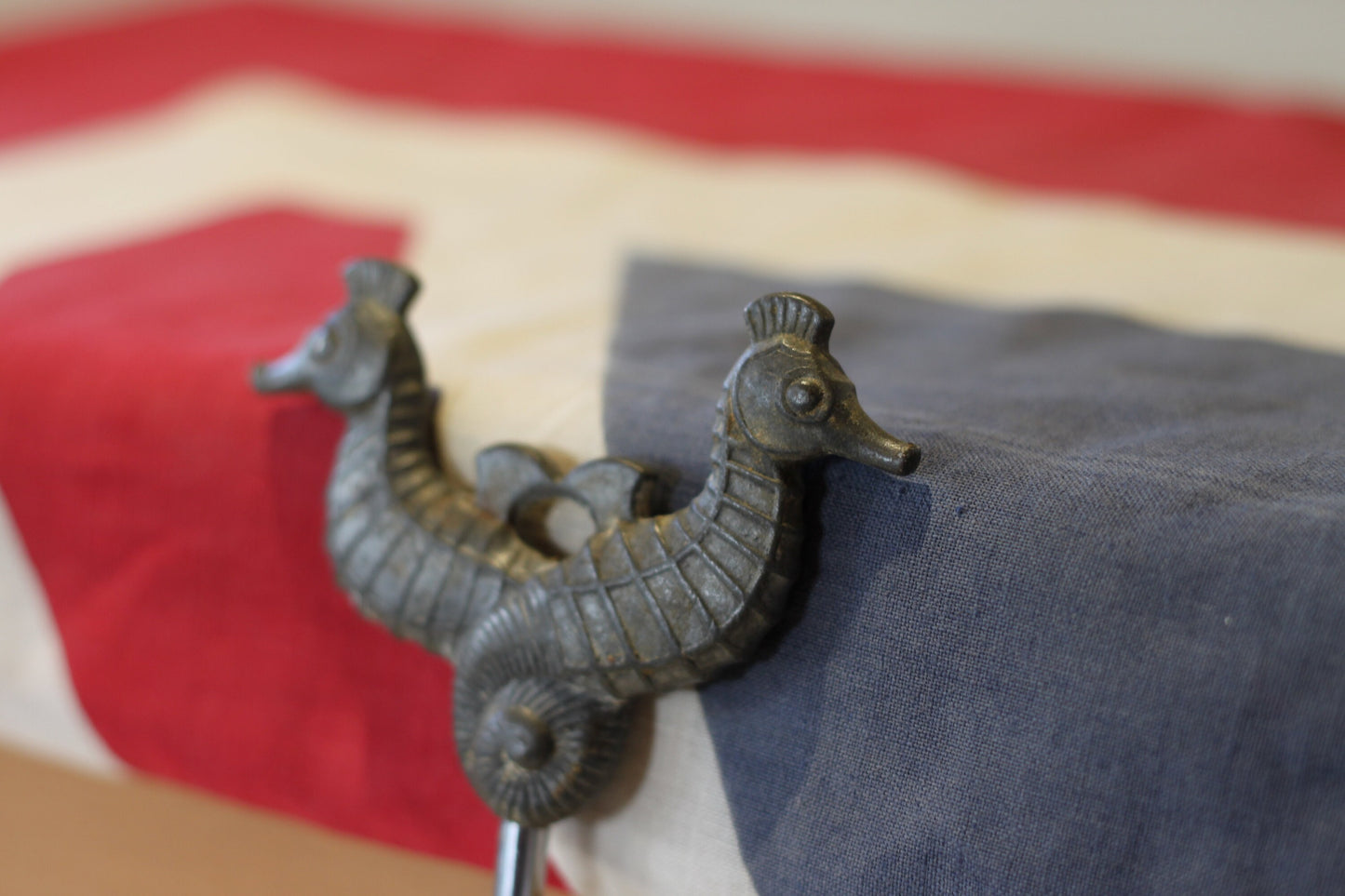 An Unusual Vintage Lead Double Seahorse Cork Screw - 13cm Long - c1930's
