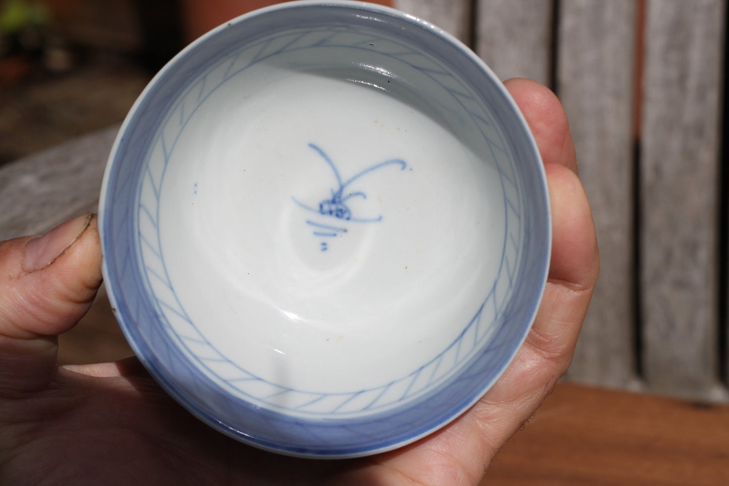 A Chinese Blue and White Porcelain Bowl Hand Painted With a River Landscape, 9.5cm in Diameter
