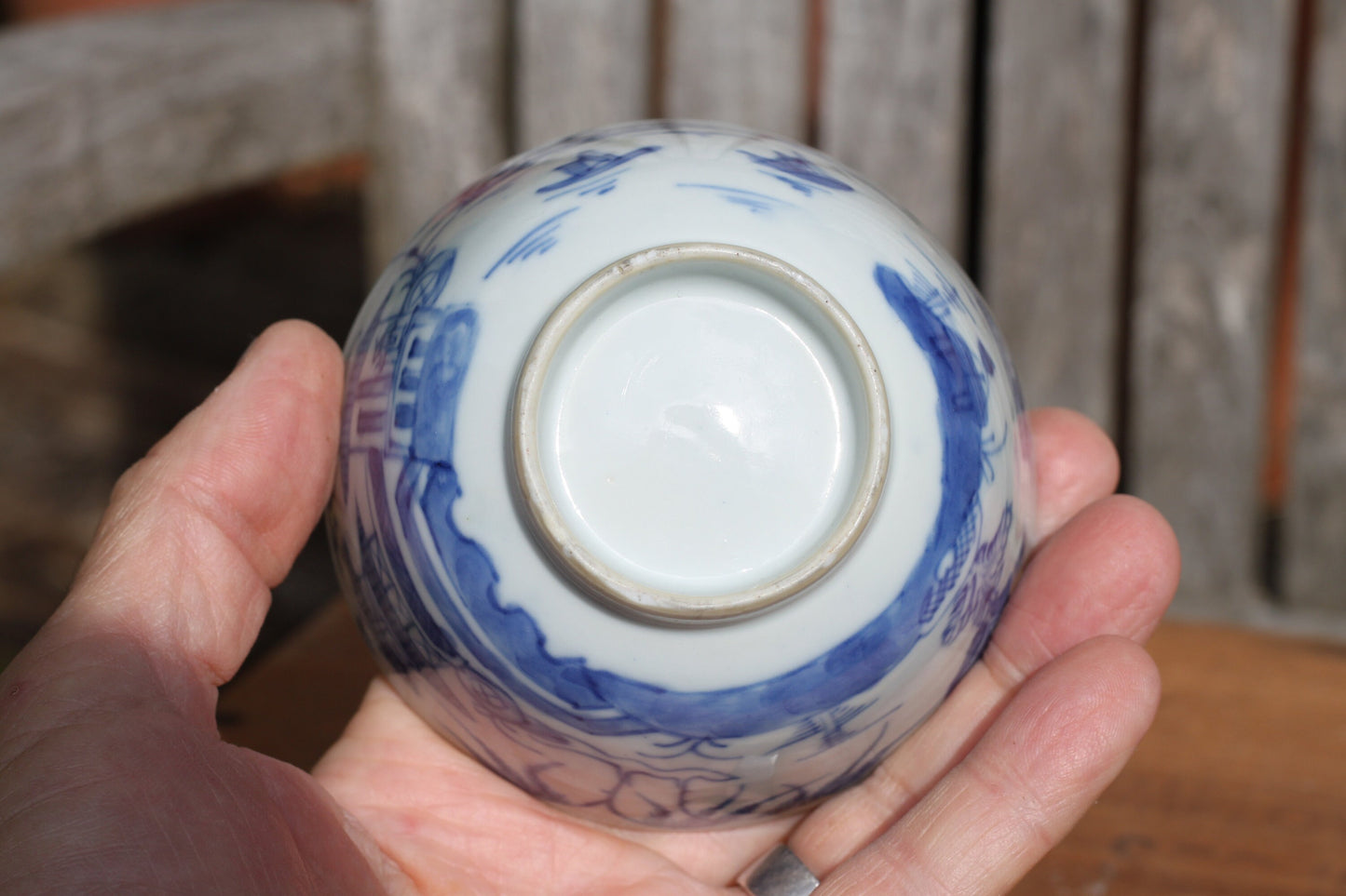A Chinese Blue and White Porcelain Bowl Hand Painted With a River Landscape, 9.5cm in Diameter