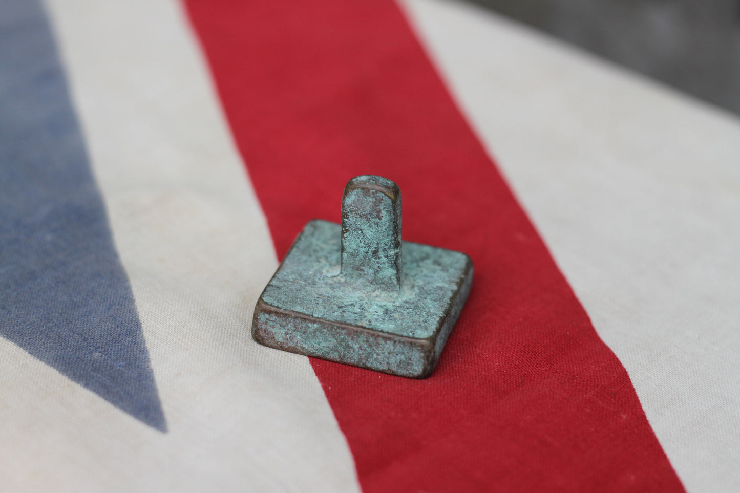 A Chinese Bronze Handled Seal 3.5x3.5cm