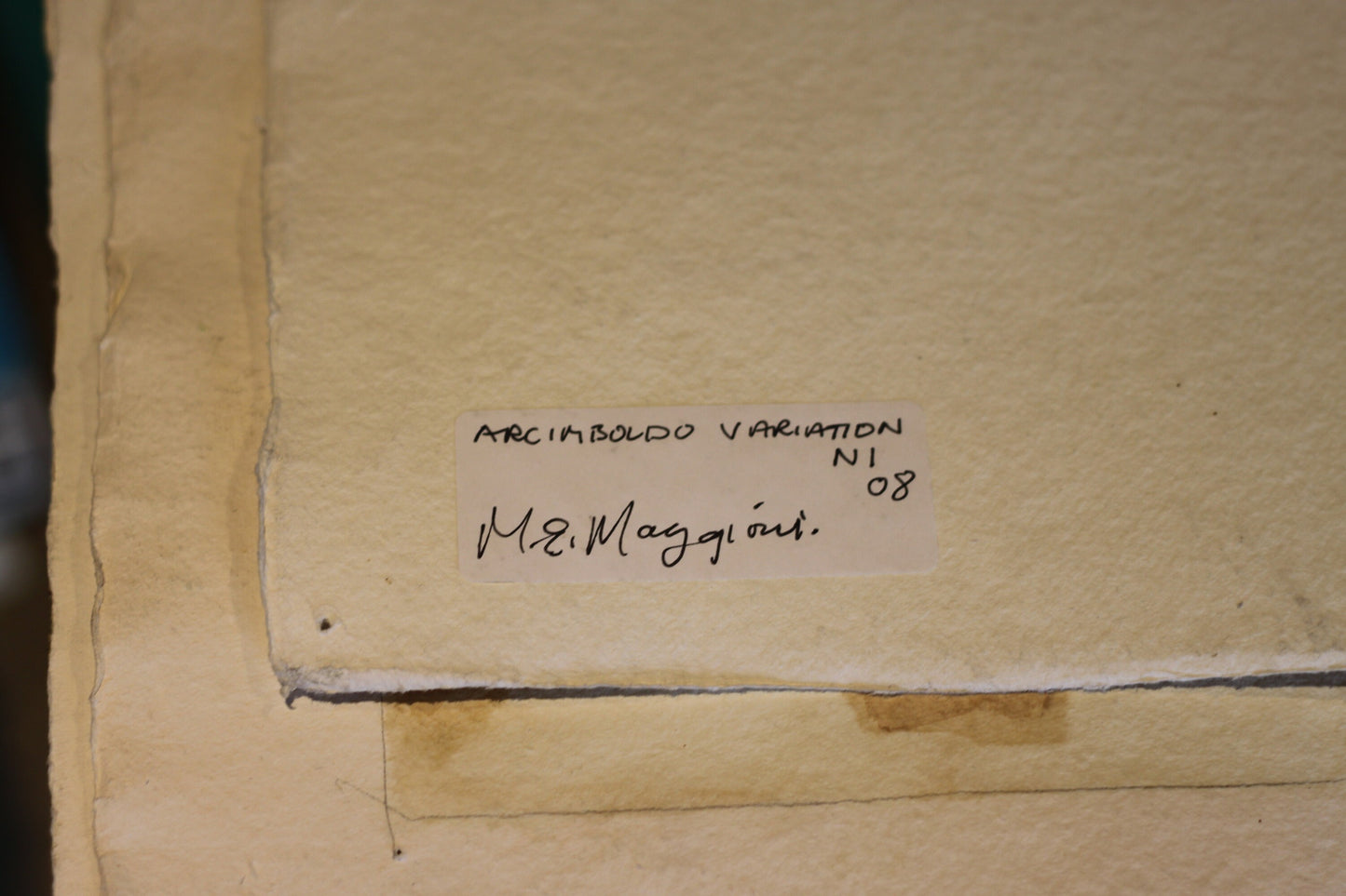 An Original Italian Surrealist Mixed Media Unframed Piece of Art on Thick Gauge Paper- Signed M.E Maggioni 76x57cm