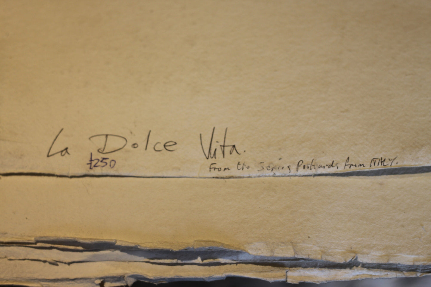 An Original Italian Surrealist Mixed Media Unframed Piece of Art on Thick Gauge Paper- Signed M.E Maggioni 76x57cm