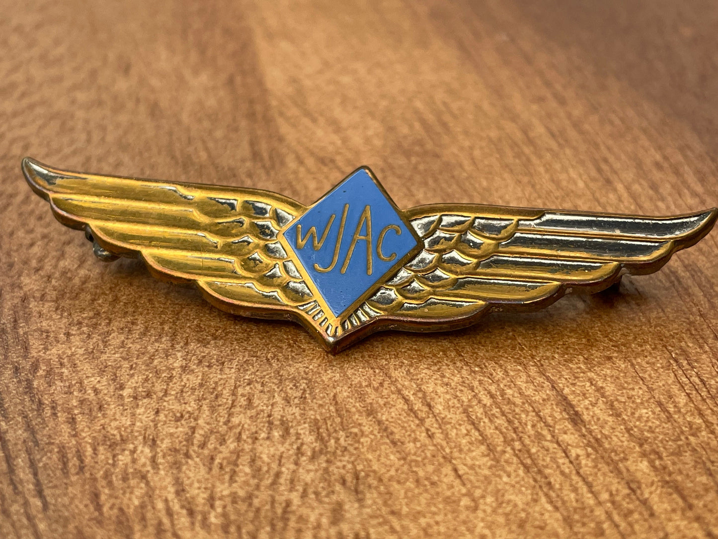 An Uncommon Winged Women's Junior Air Corps Badge by J.R Gaunt of London 6cm wide