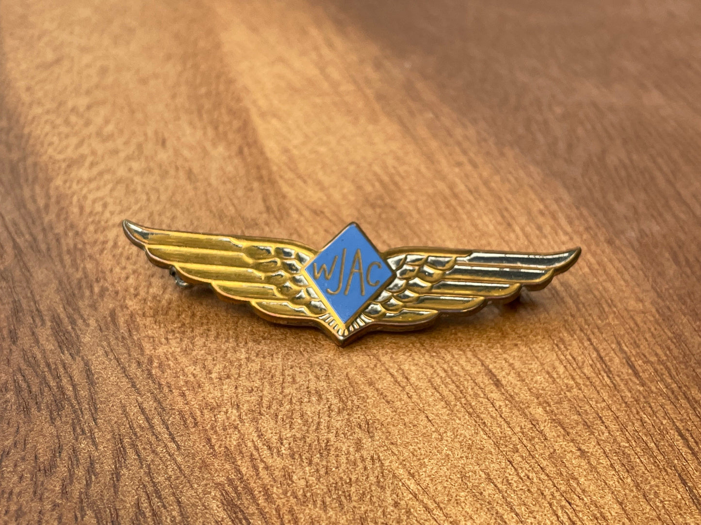 An Uncommon Winged Women's Junior Air Corps Badge by J.R Gaunt of London 6cm wide
