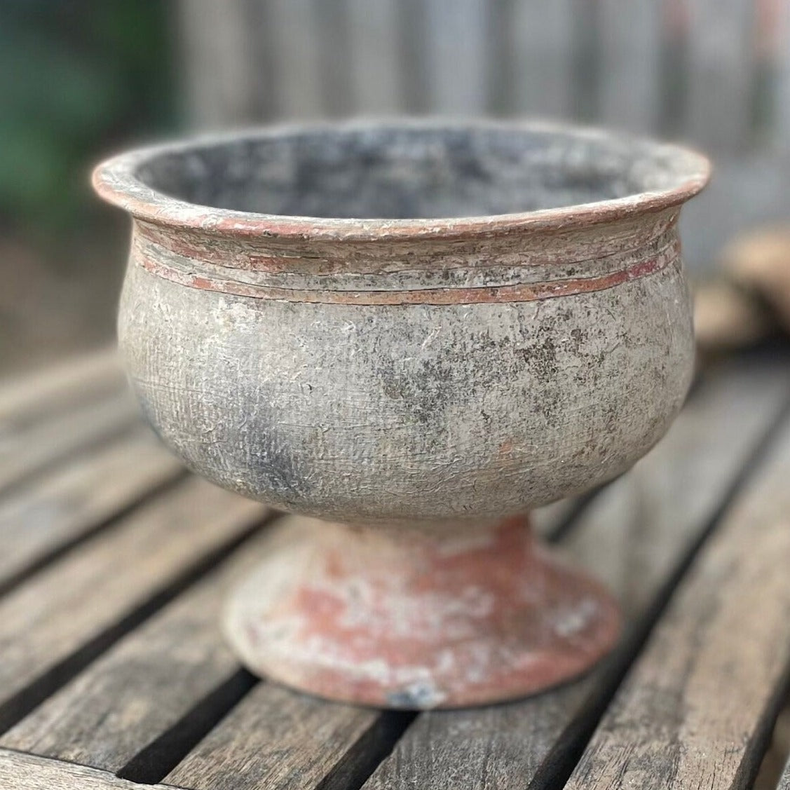 A Genuine Ban Chiang Pottery Pedestal Vessel From Thailand, 300 BCE200 CE