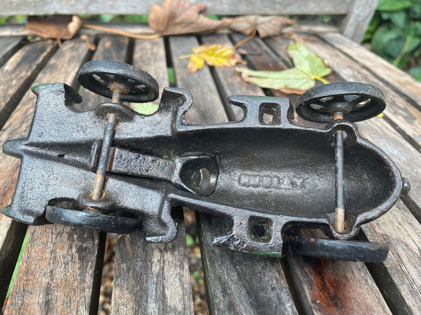 A Vintage Cast Iron Hubley Racing Car 16cm Long