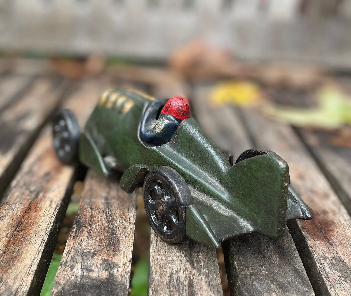 A Vintage Cast Iron Hubley Racing Car 16cm Long
